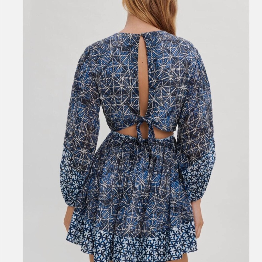 Maje Indigo Blue Dress, open back, Size 36